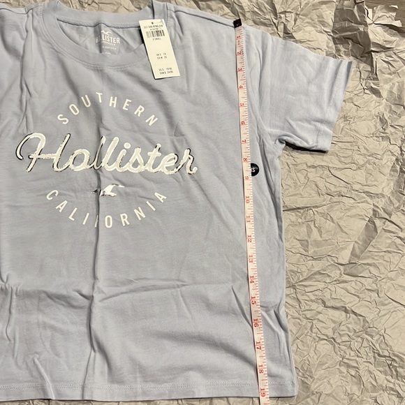 Hollister Print Logo Graphic Tee Womens XS Light Blue - Picture 7 of 8